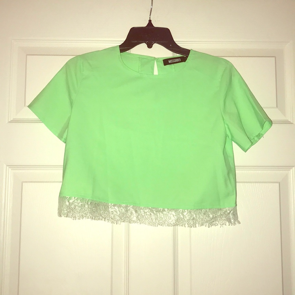 Lime Green Missguided Crop Top